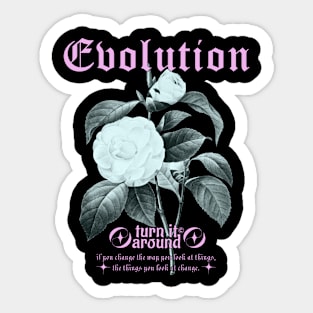 Evolution - vintage flower t-shirt Sticker